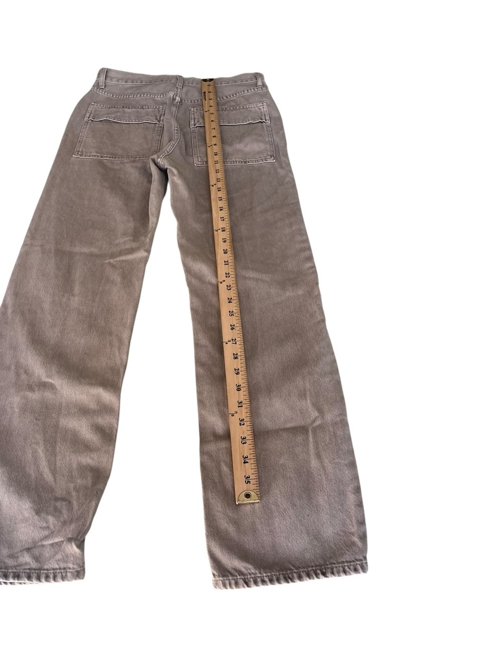 AGOLDE Utility Carpenter Wide Leg Jeans Taupe Gray High Rise Size 25 - Picture 9 of 9